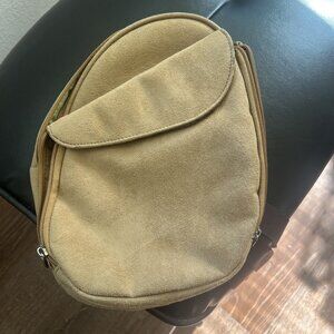 Travelon Womens Crossbody Bag Beige‎ Suede Pockets Lined Adjustable Strap